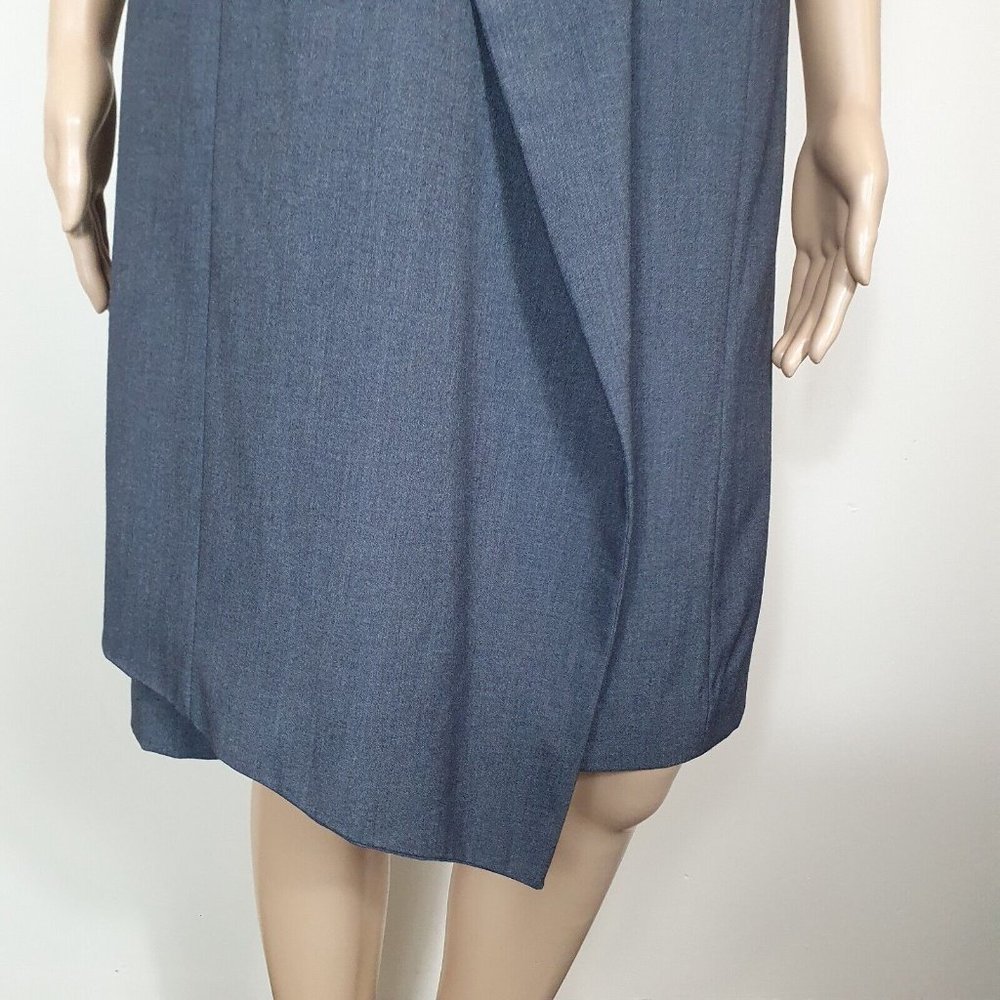 Calvin Klein Dress Sze XL Ruffle Grey Pencil Corporate Career Work Wear Cocktail - Picture 3 of 8